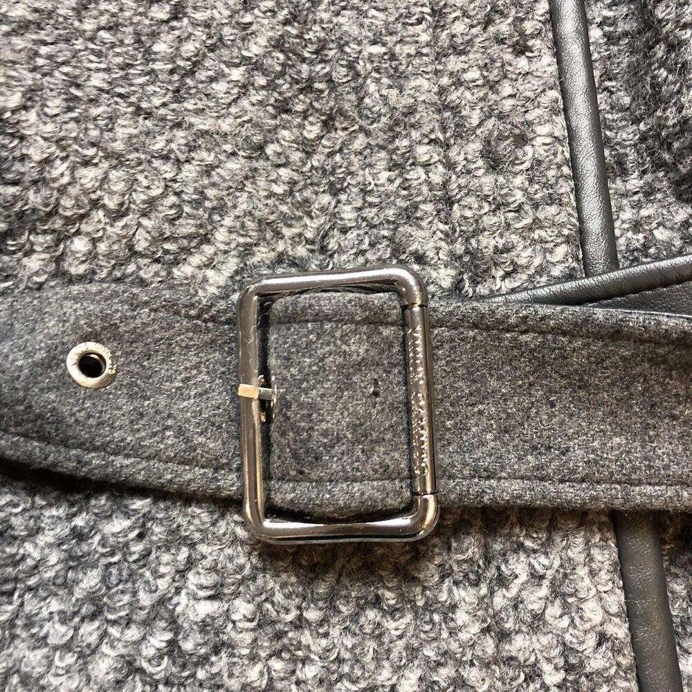 Vince Camuto Gray Mixed-Texture Belted Coat - Picture 4 of 9